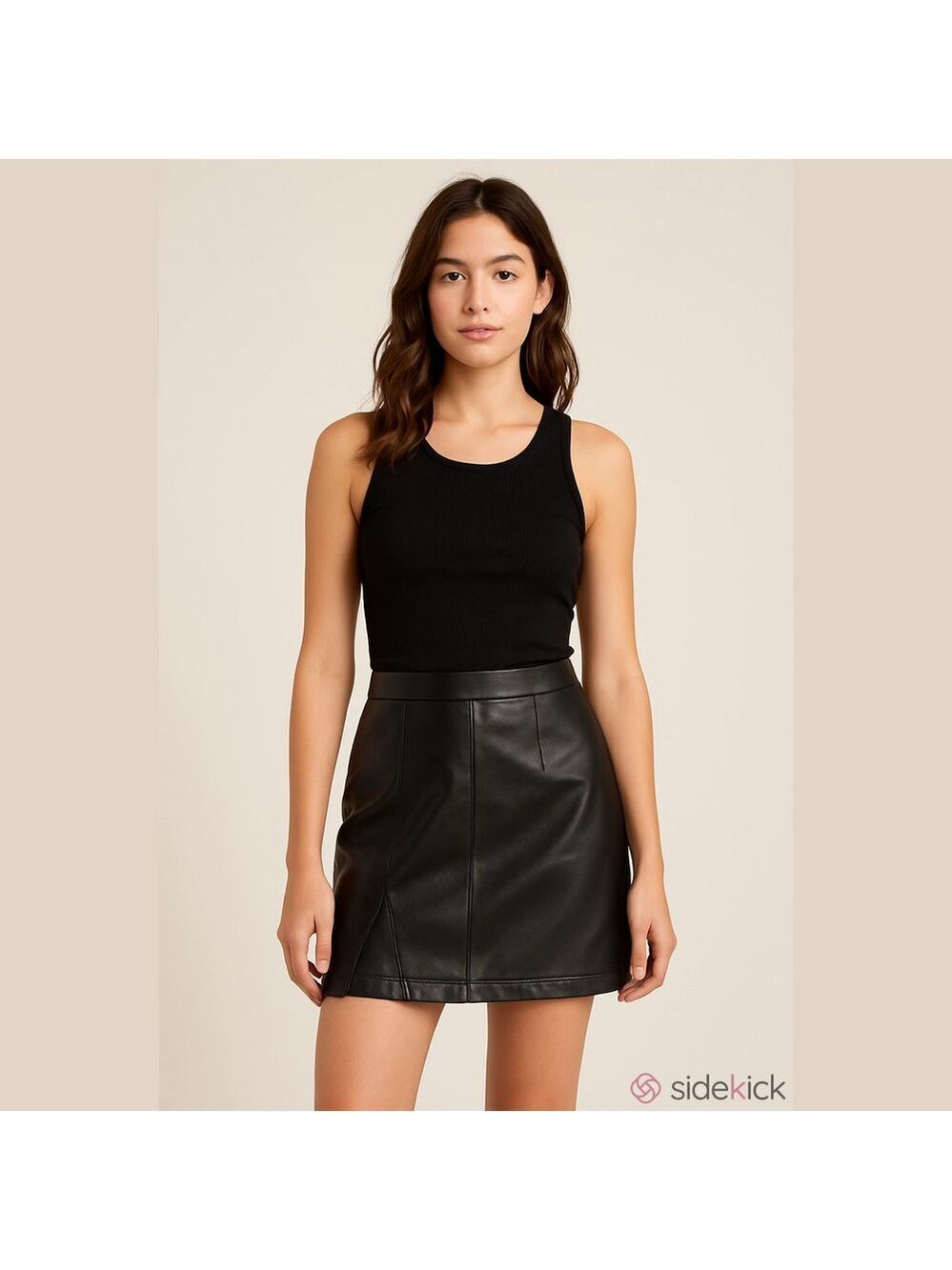 Black Faux Leather Mini Skirt Women's Small